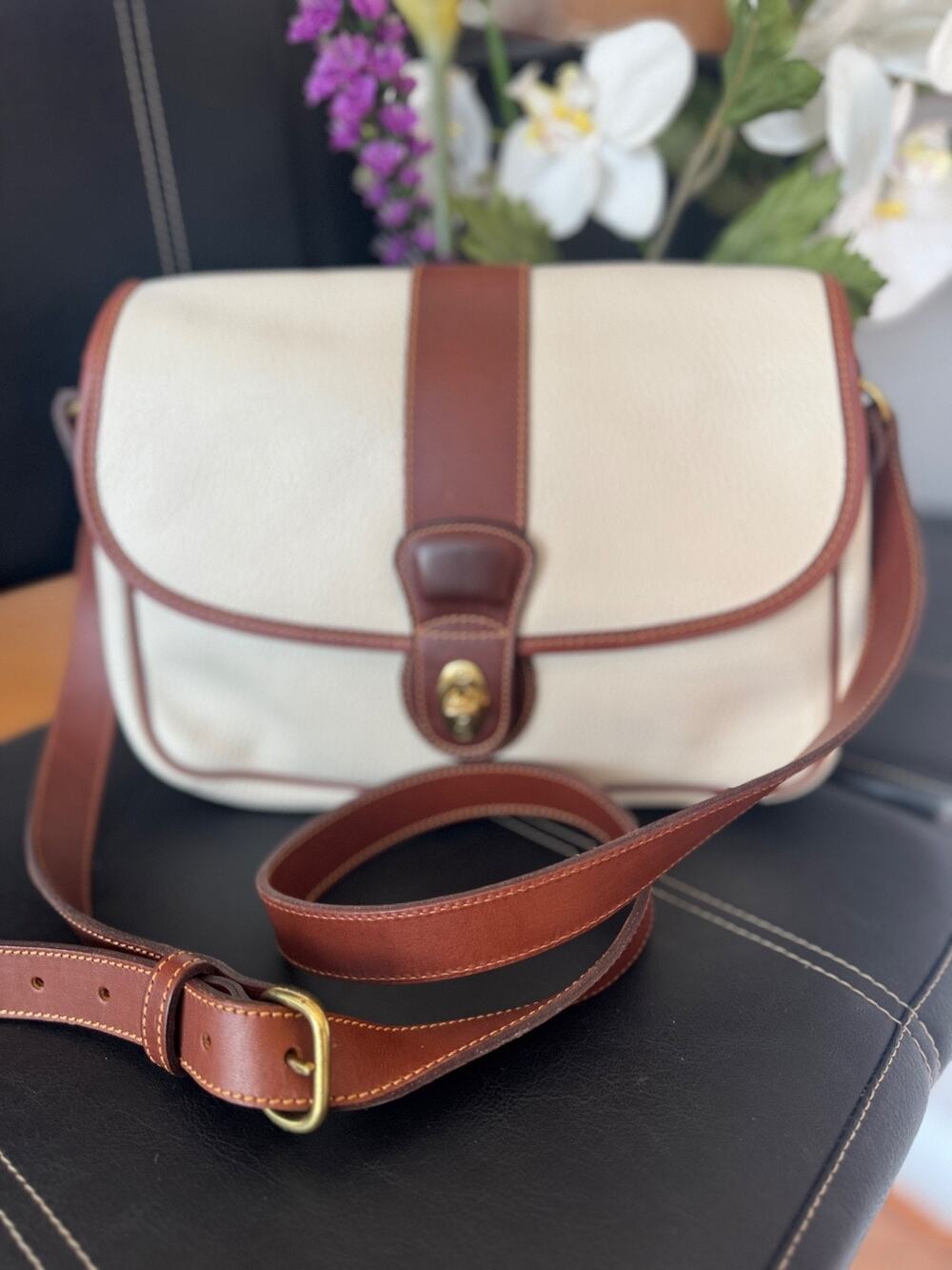 Vintage Coach Sheridan Glenwood Pebble Leather Crossbody Bag Bone4224 (300
